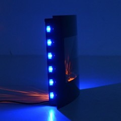 Șemineu electric de perete cu efect flăcări 900/1800W | negru č.3