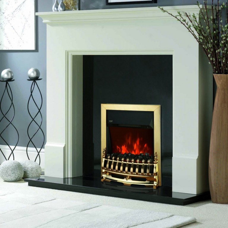 Șemineu electric LED 1000/2000W | auriu