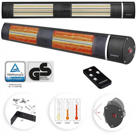 Încălzitor infraroșu cu telecomandă 3000W | negru č.4