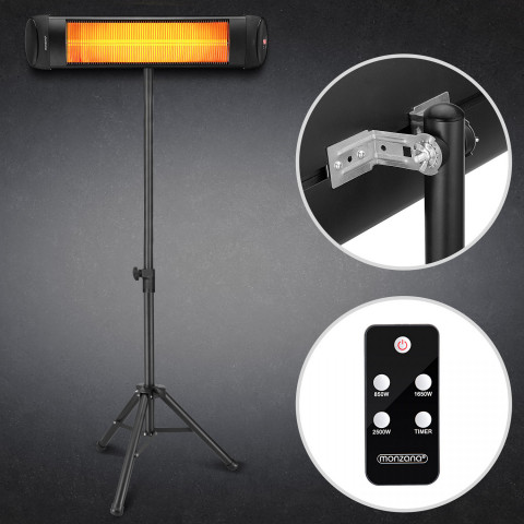 Încălzitor infraroșu cu suport și telecomandă 2500W | negru č.3