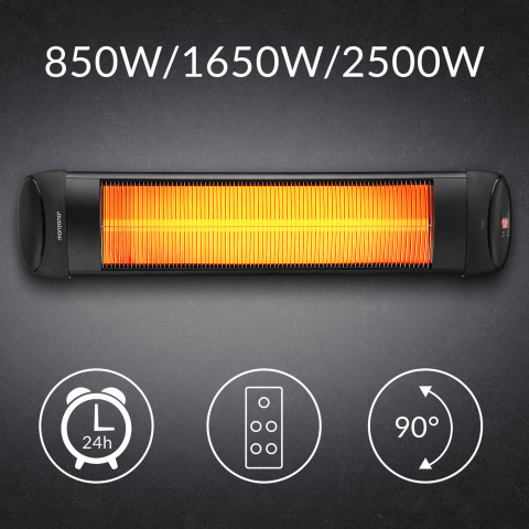 Încălzitor infraroșu cu suport și telecomandă 2500W | negru č.7