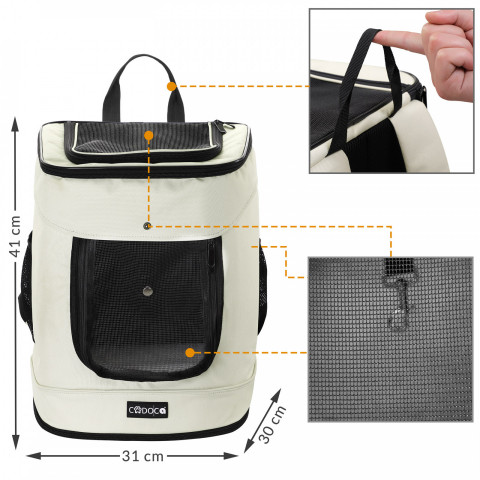 Rucsac de călătorie pentru animale de companie | bej č.2