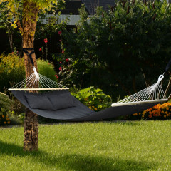 Hamac suspendat 230 x 150 cm pentru două persoane | antracit