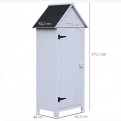 Dulap din lemn pentru unelte de grădină 77,5 x 54,2 x 179,5 cm | alb č.3