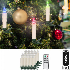 Lumânări de Crăciun pe brad 20 LED inclusiv baterii | colorate č.1