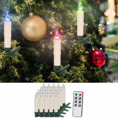 Lumânări de Crăciun pe brad 20 LED | colorate č.1