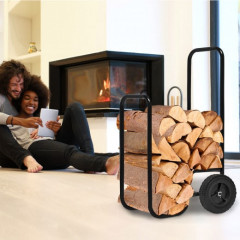 Cărucior pentru lemne de foc 56 x 45 x 105 cm  | negru č.3