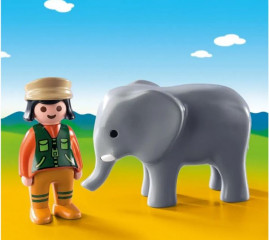Playmobil 9381 Îngrijitor zoo cu elefant č.2