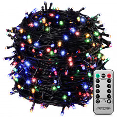 Ghirlandă luminoasă LED de Crăciun 20m cu telecomandă | 200 LED-uri colorată