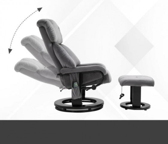 Fotoliu cu masaj KIPP + taburet | gri č.10