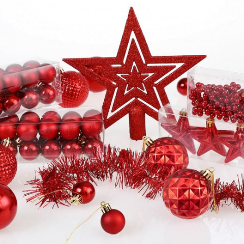 Decorațiuni de Crăciun Set 66 bucăți | roșu č.9