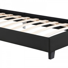 Pat tapițat cu iluminare LED 90 x 200 cm Verona | negru č.3