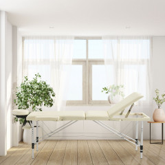 Masă pliantă pentru masaj, din aluminiu 180 x 60 cm, crem č.2