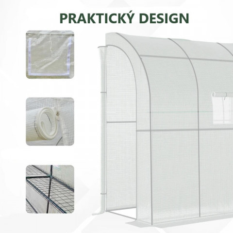 Solar de grădină cu două uși 200 x 100 x 215 cm | alb č.7