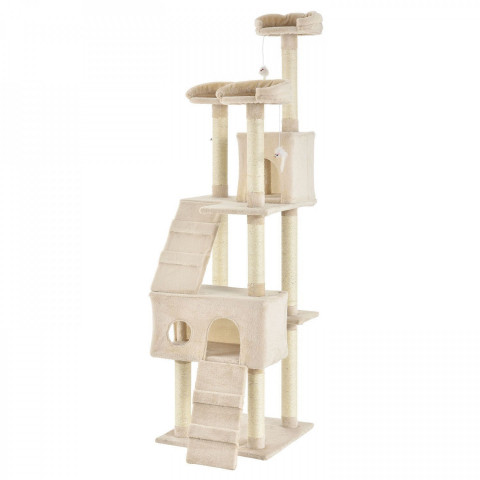 Ansamblu de joacă pentru pisici 170x62x75 cm | bej č.2