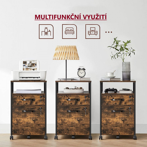 Dulap de birou pe roți cu 2 sertare blocabile č.7