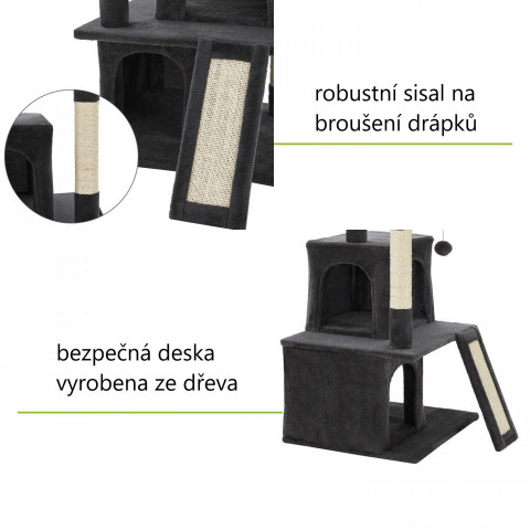 Ansamblu de joacă pentru pisici 49x46x91 cm | gri închis č.4