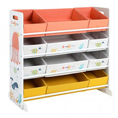Cutii de depozitare pentru copii din material textil cu raft | 83 x 38 x 78 cm č.2