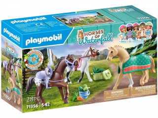 Playmobil Horses of Waterfall 71356 3 cai: Morgan, Quarter Horse și Shagya Arabian