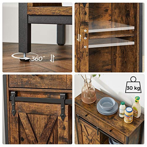 Comodă pentru sufragerie 70 x 30 x 80 cm | maro rustic č.4