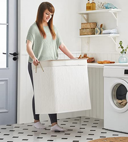 Coș de rufe cu 3 secțiuni 150 l | alb č.4