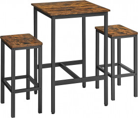 Set masă cu scaun de bar | maro și negru č.2