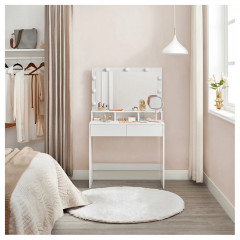 Masă de toaletă cu iluminare LED 9 | alb č.1