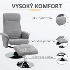 Fotoliu TV cu suport pentru picioare | gri č.3