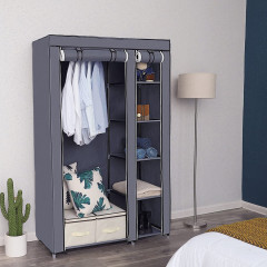 Dulap organizator din material textil 110 x 45 x 175 cm | gri