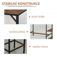 Masa de bar cu taburete | maro + negru č.2