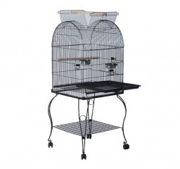 Cușcă metalică cu roți, pentru păsări 51 x 51 x 137 cm | neagra č.1