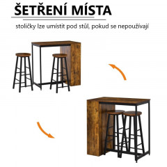 Masa de bar cu taburete Don | maro + negru č.3