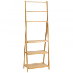 Suport pentru prosoape din bambus cu polite | natural č.1