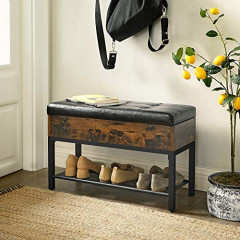 Pantofar tip banca cu spatiu de depozitare rustic 70 x 30 x 45 cm | maro č.3