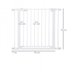 Grilaj reglabil pentru protectie copii 75-96 cm | alb č.3