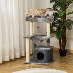 Suport pentru ascutirea ghearelor cu hamac 48 x 48 x 90 cm | gri