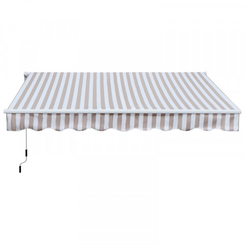 Marchiza/copertina retractabila manuala cu brat articulat 3 x 2,5 m | bej + alb č.4