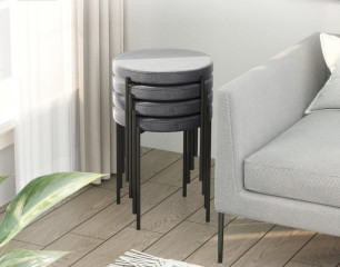 Set 4 taburete Adri 41,5 x 41,5 x 46 cm | gri č.2