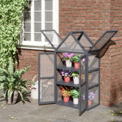 Sera de gradina cu acoperis rabatabil 70,5 x 42 x 132 cm | gri