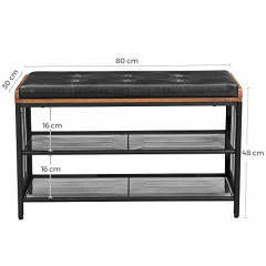 Banca captusita cu pantofar 73 cm | maro rustic, negru č.2
