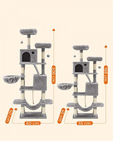 Ansamblu de joaca pentru pisici 55 x 45 x 168 cm | gri č.7