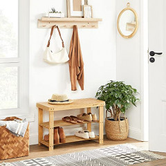 Banca cu pantofar bambus | 70 x 28 x 45 cm