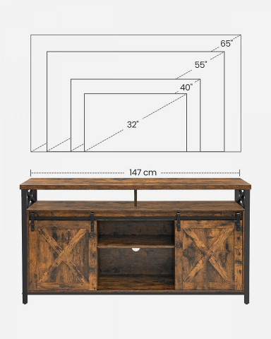 Suport TV rustic 40 x 147 x 76 cm | negru-maro č.4