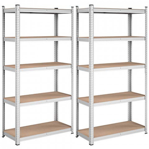 Set 2 rafturi reglabile pe cinci polite 180 x 90 x 40 cm č.2