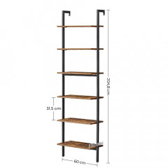 Raft rustic cu sase polite | 30 x 60 x 204,8 cm č.3