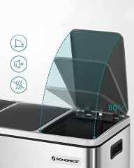 Cos de gunoi pentru bucatarie 3x18 l | argintiu č.3