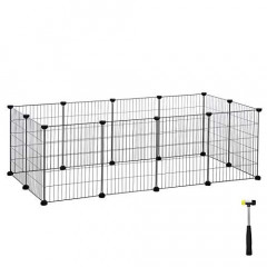 Padoc tarc metalic pentru animale mici 143 x 73 x 46 cm | negru