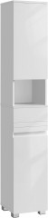 Úložná vysoká koupelnová skříňka 30 x 30 x 170 cm | bílá