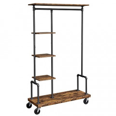 Raft mobil pentru haine si incaltaminte 103,5 x 40 x 174,5 cm | maro-negru č.2