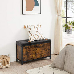 Pantofar rustic cu banca captusita 80 x 30 x 51 cm | maro Pantofar rustic cu banca captusita 80 x 30 x 51 cm | maro